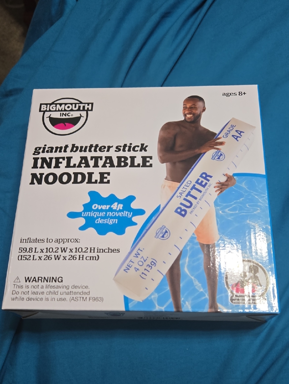 BigMouth Giant Butter Stick Inflatable Noodle - White/Blue